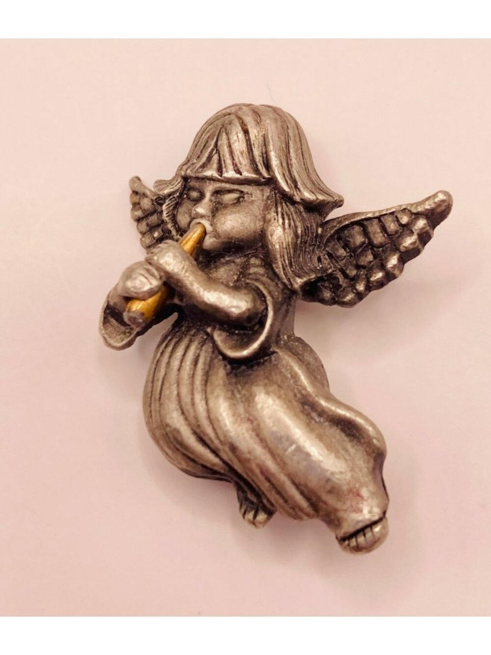 Vintage Daria Angel Cherub  Pewter Pin Brooch -37B